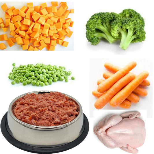 BARF Raw Dog Food Chicken and Veg Mince Complete Meal Frozen 20 x 500g Rolls/Bags (10kg)